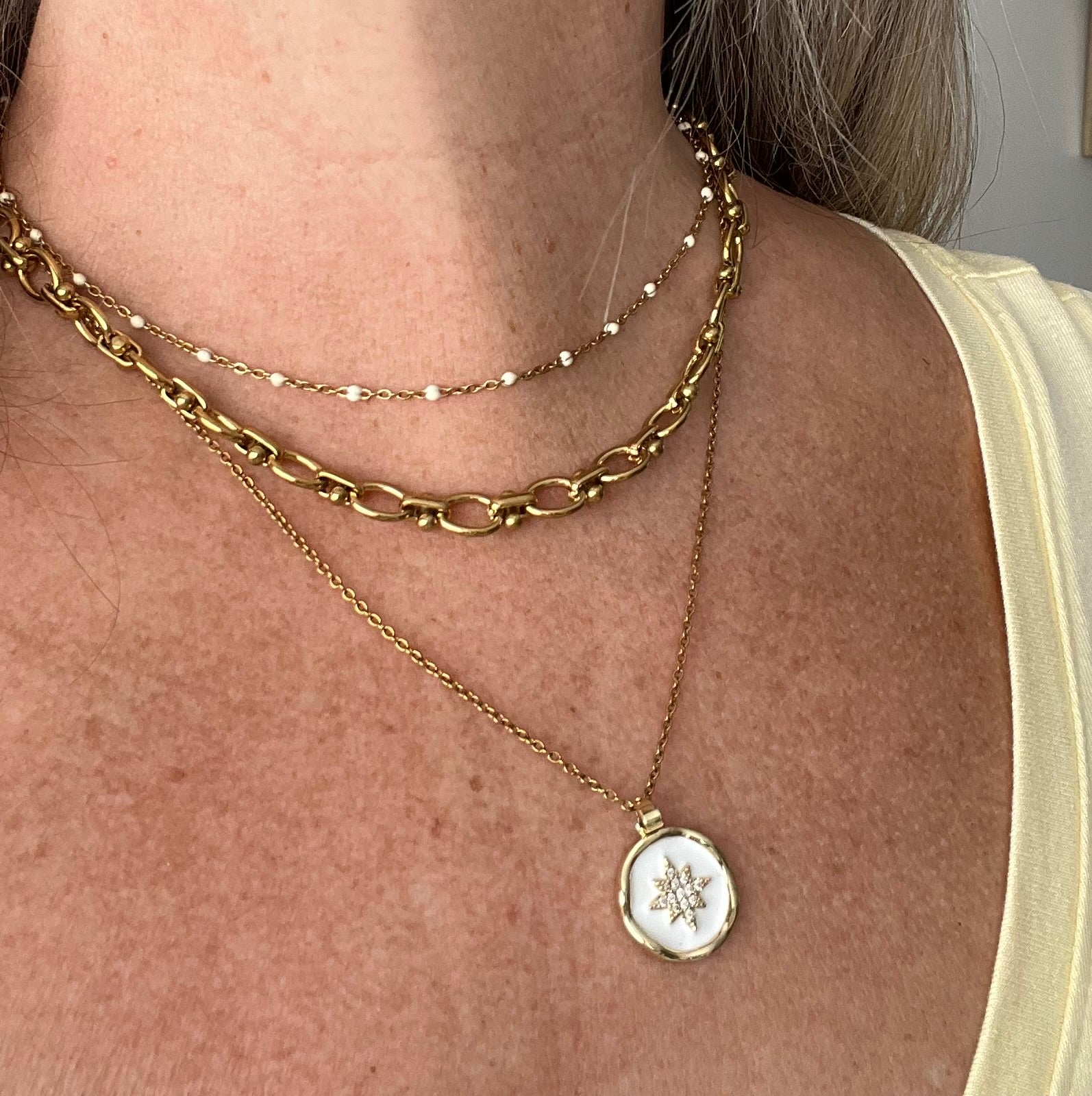 Orbital Chain Necklace 18k Gold PVD Plated