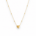 Delicate Gold Heart Pendant on Fine Beaded Chain