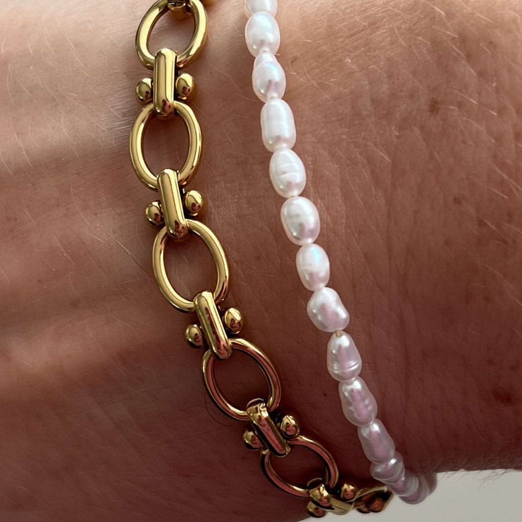 Orbital-Link 18k Gold adjustable bracelet