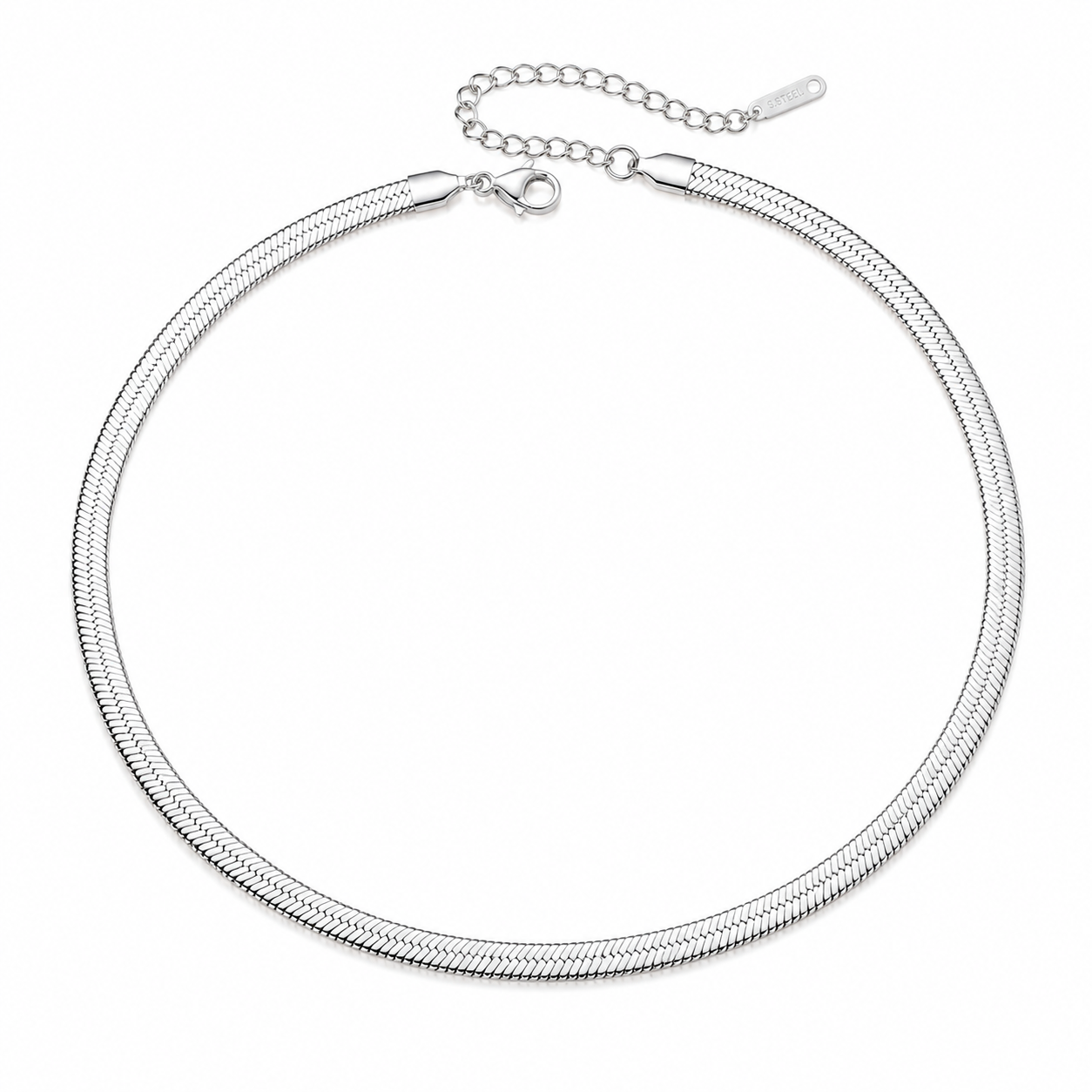 Flat Snake Chain in 18K Gold Plated and Stainless Steel