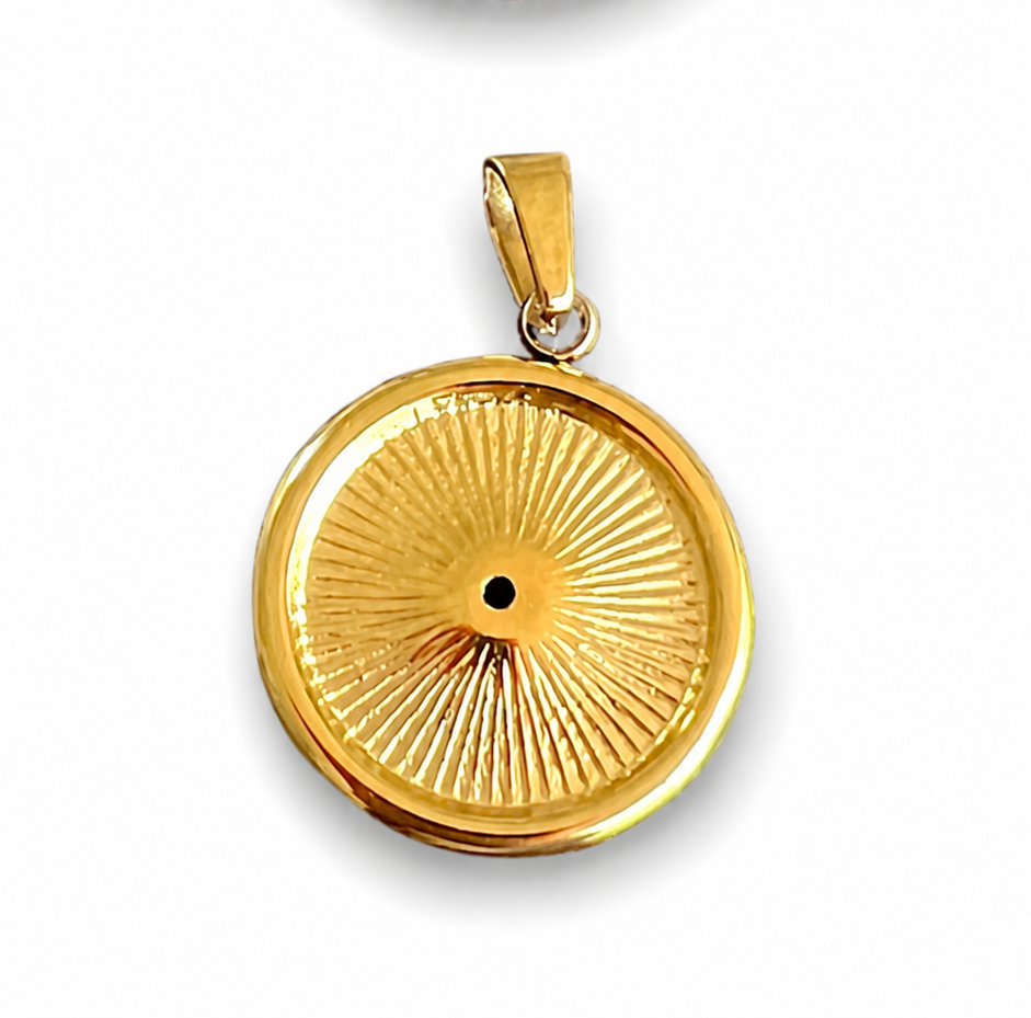 18k Gold Paperclip Necklace with Eight Pointed Star Gold Pendant