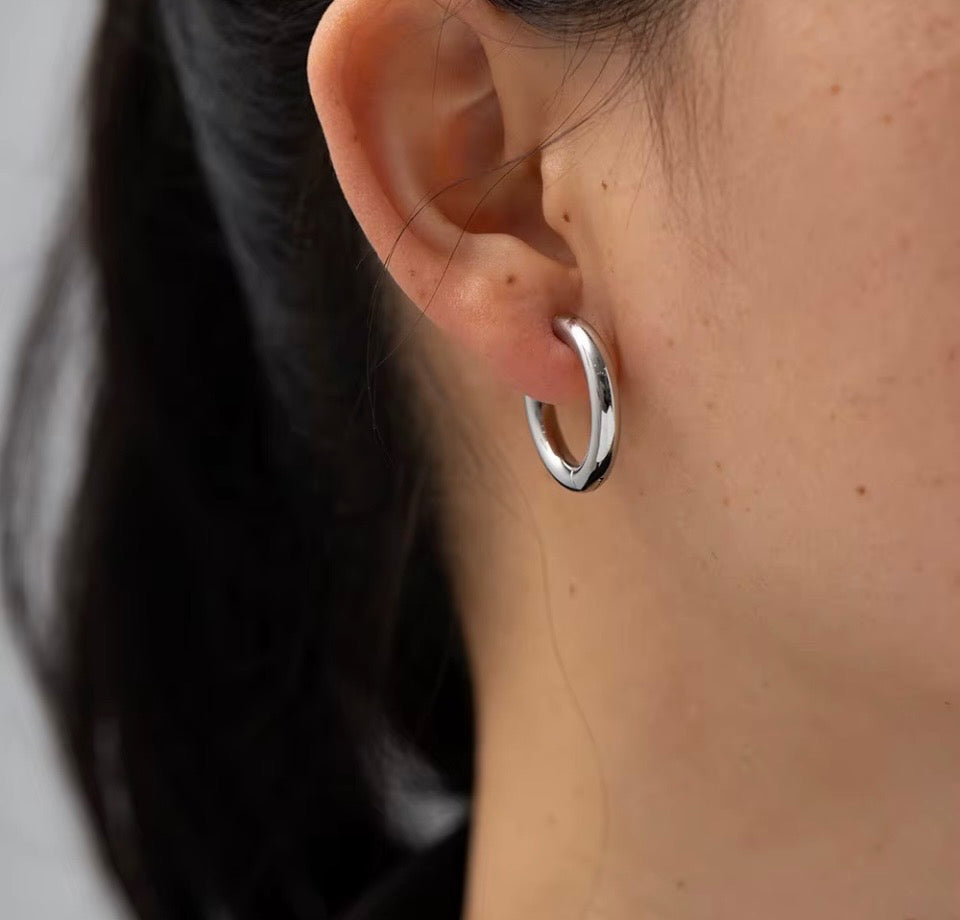 Silver Plated Hoop Earrings