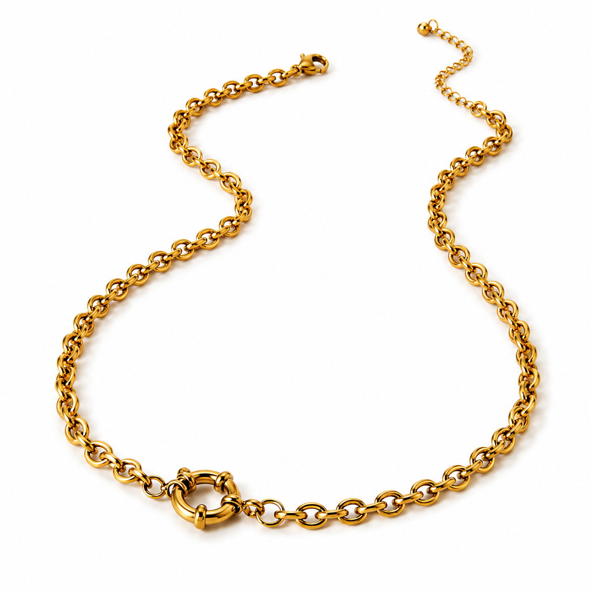 18k Gold Cable Link Necklace