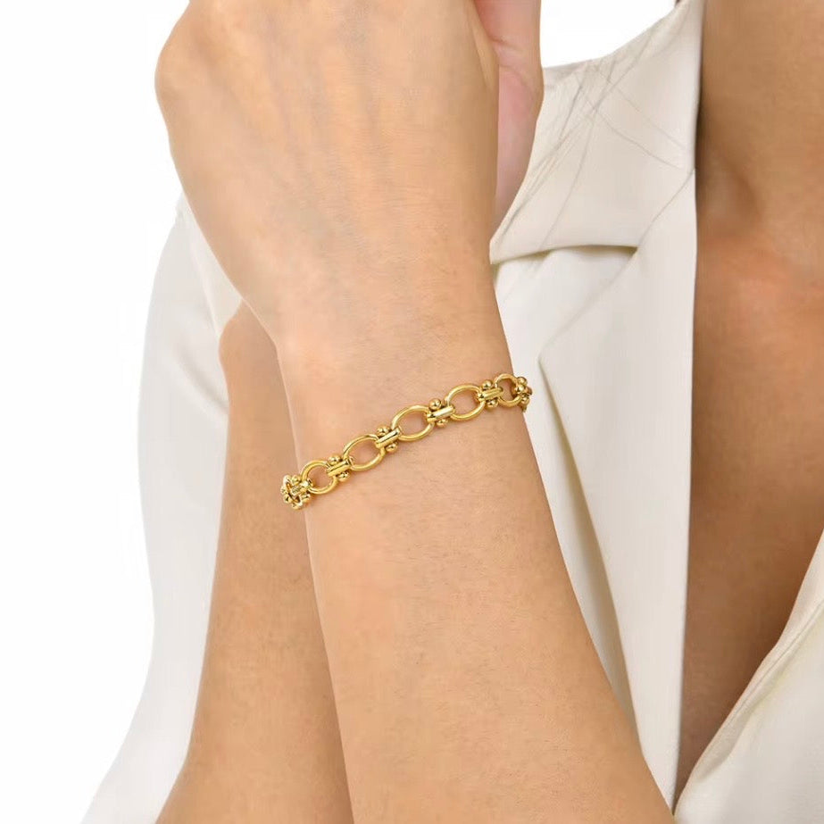 Orbital-Link 18k Gold adjustable bracelet
