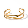 Triple Band 18k Gold Plated Bangle