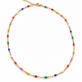 Multi-coloured Beaded Lip Chain Necklace