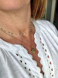 White beaded Lip Chain Necklace