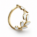18k Gold Plated adjustable Ring with Leaf Design