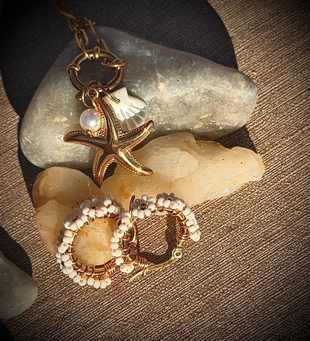 18k Gold Starfish Charm Necklace