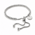 Silver Coloured Stainless Steel Beaded Bracelet