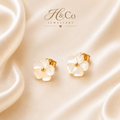 Flower Shell Earrings 18k gold plated