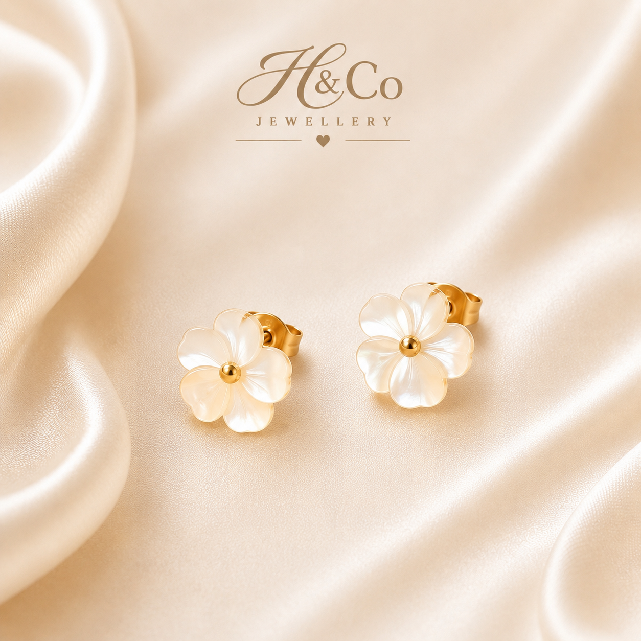Flower Shell Earrings 18k gold plated