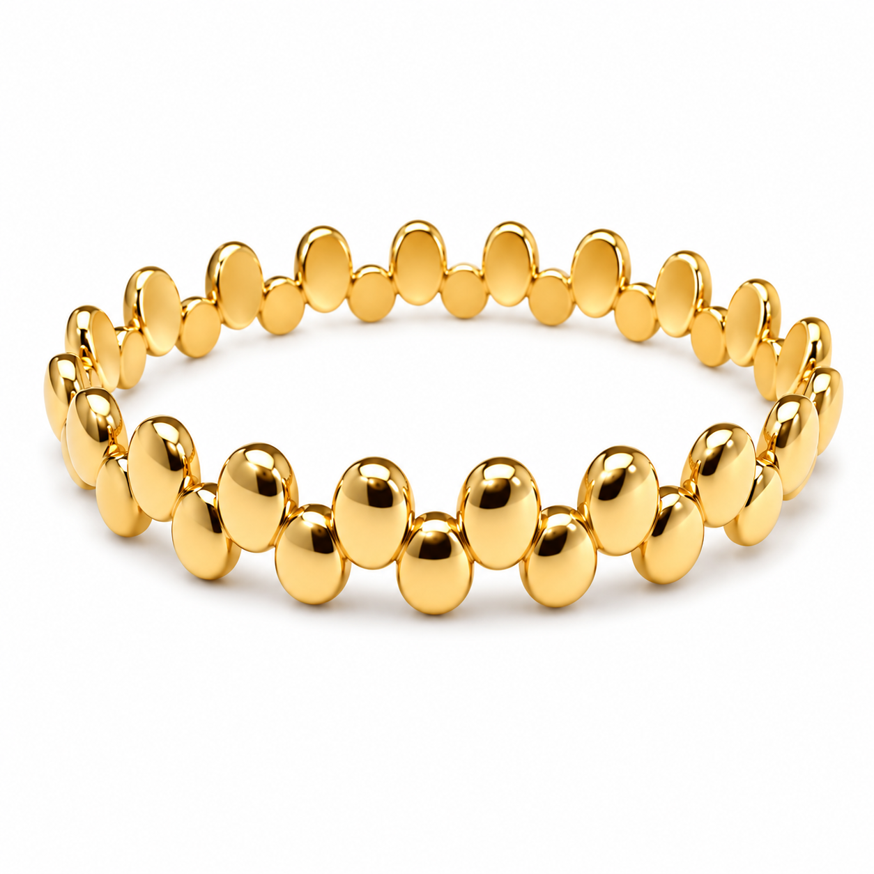 18k Gold Plated Pebble Bangle