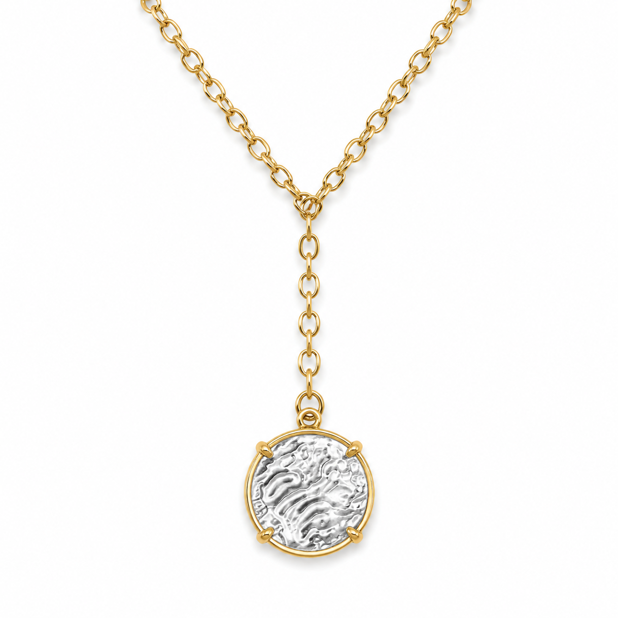 Gold Y Chain Tassel Necklace with Pendant