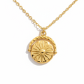 Sun & Moon 18k Gold Plated Necklace Rotatable Pendant