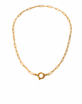 18k Gold Paperclip Link Necklace