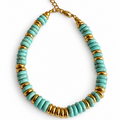 Natural Stone & Gold Bracelet in  Turquoise Blue