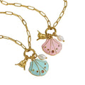 18k gold Ocean Shell Pendant Necklace on Paperclip Chain