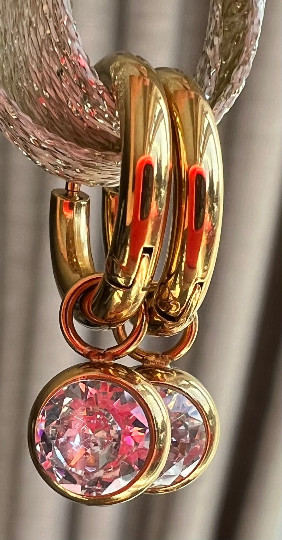 Gem Drop Huggie Hoop Earrings