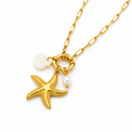 18k Gold Starfish Charm Necklace