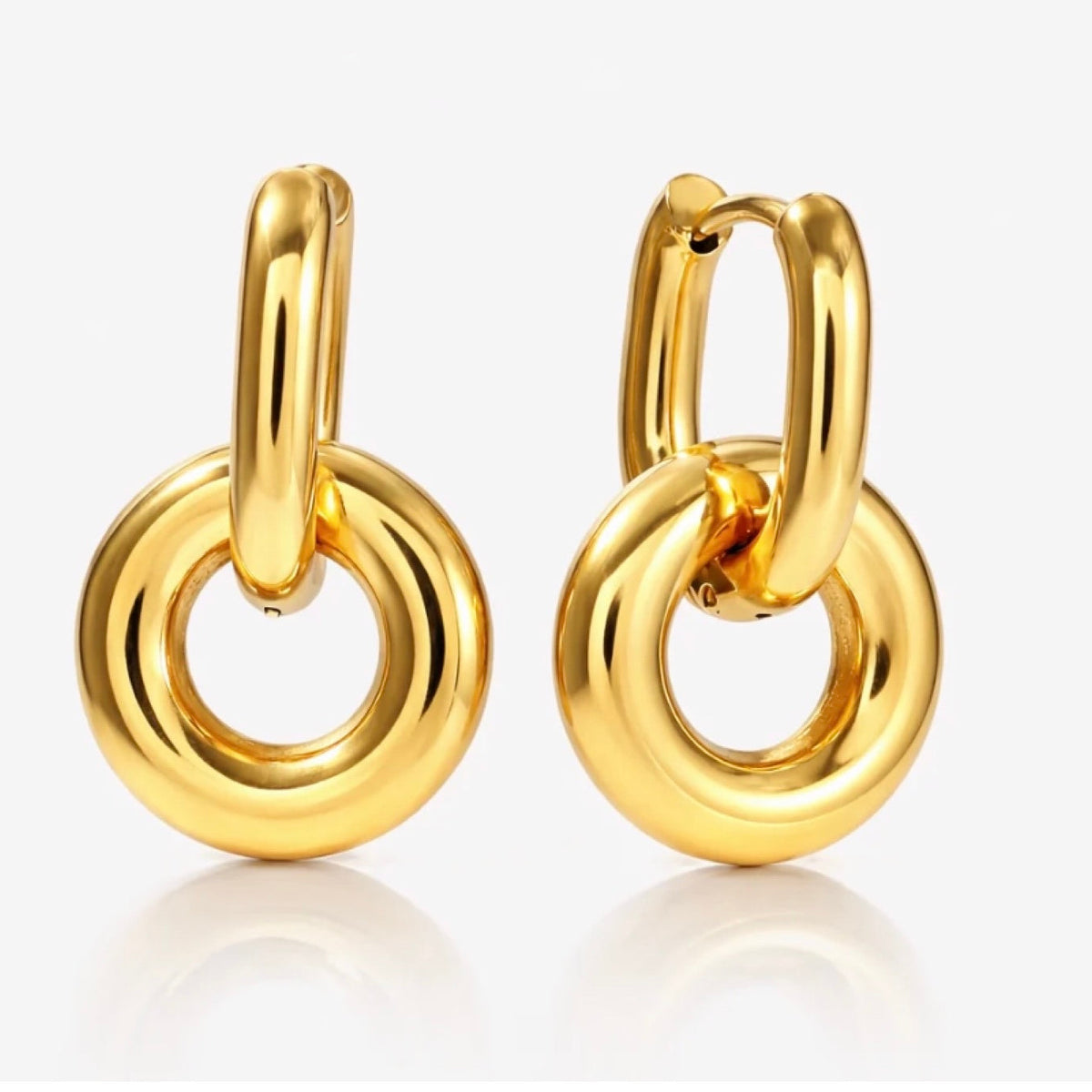 Double Hoop Gold Earrings