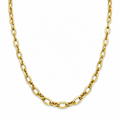 18k Gold PVD Plated Oval Textured Chain Necklace