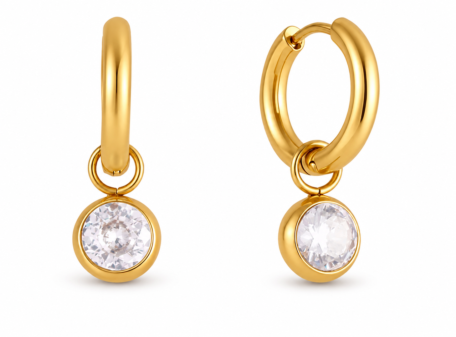 Gem Drop Huggie Hoop Earrings