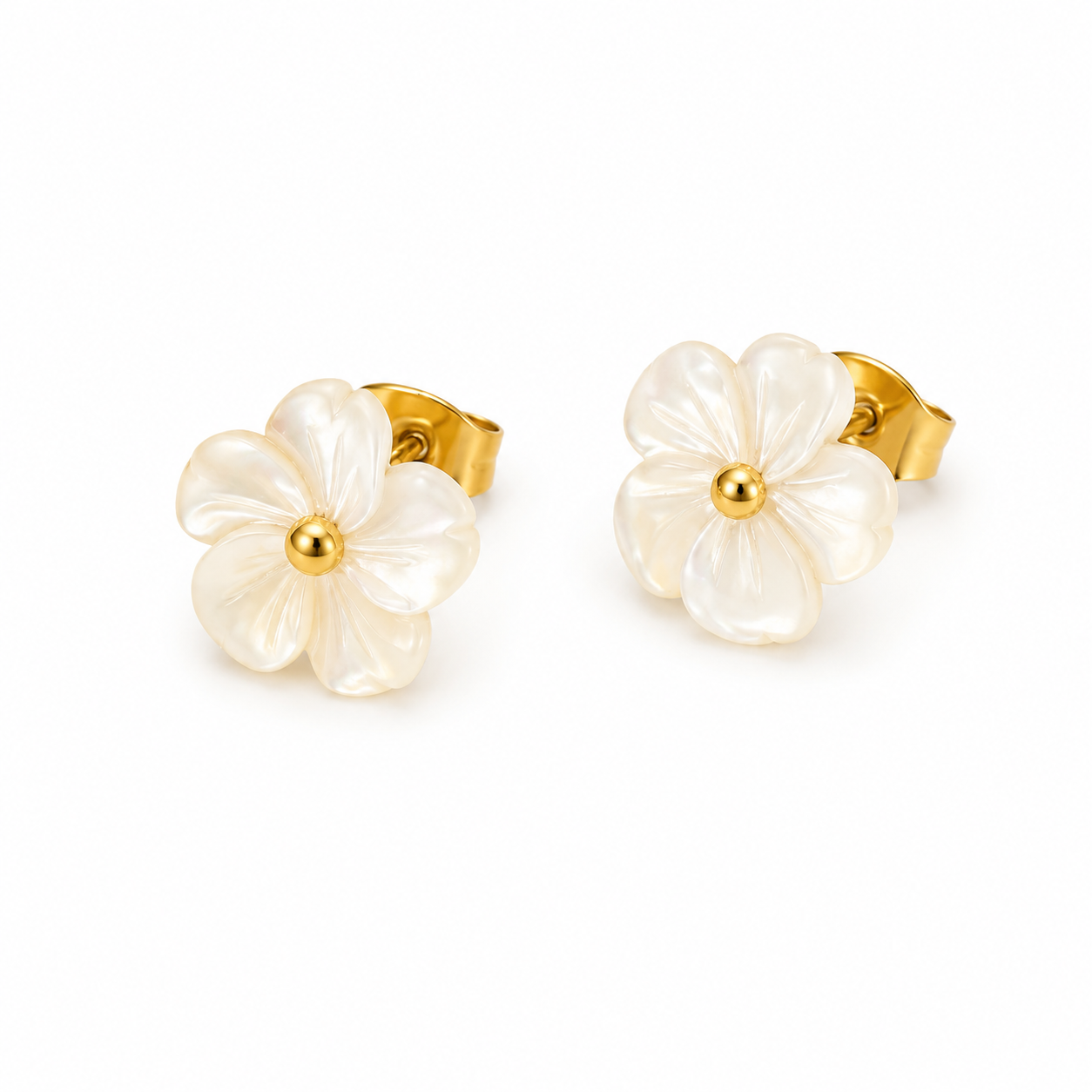 Flower Shell Earrings 18k gold plated