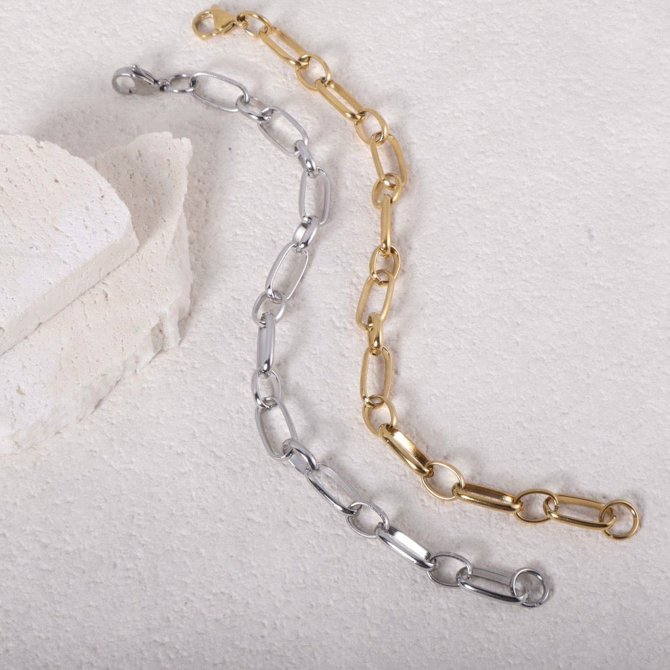 Oval Wide Loop Bracelet 316L Stainless Steel