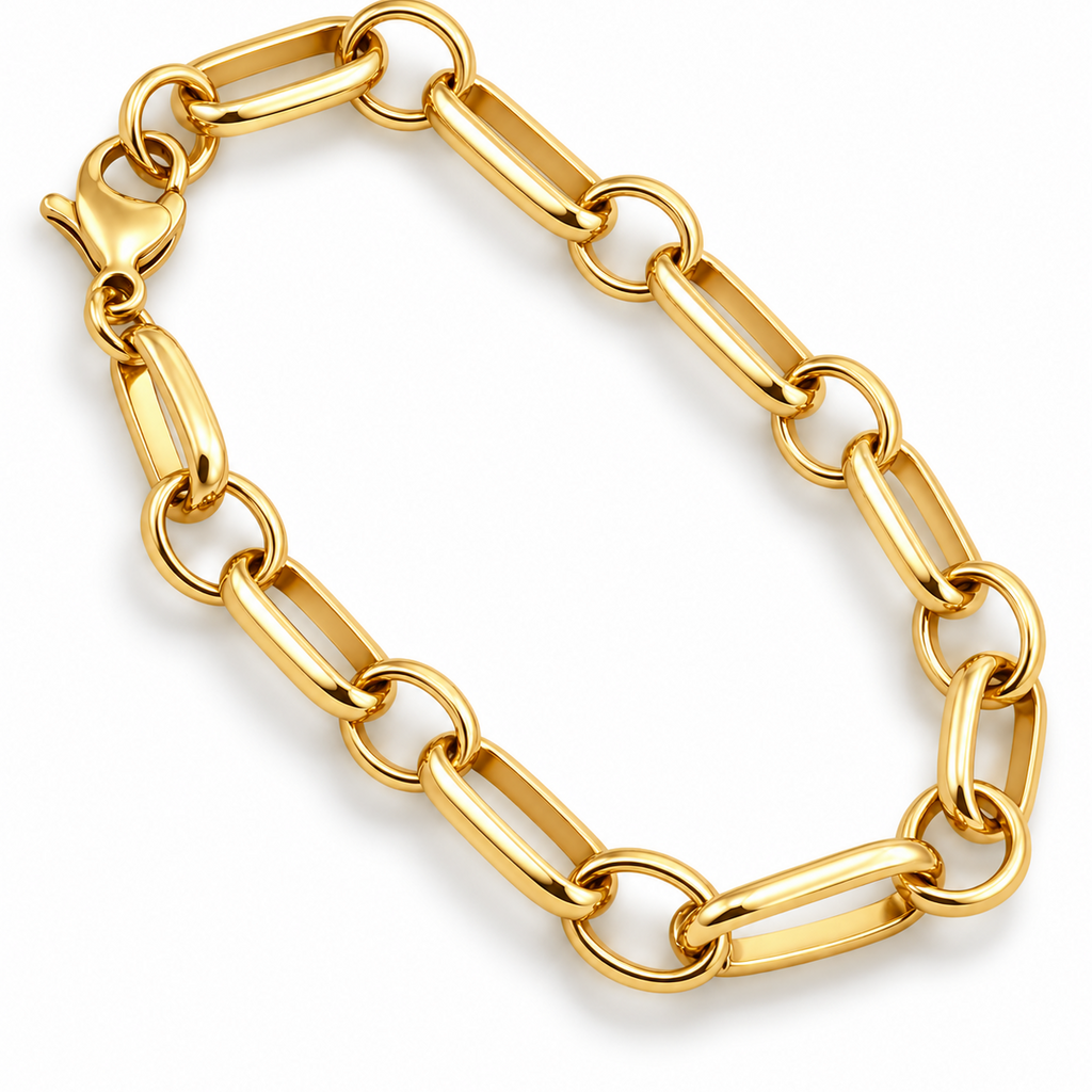 Oval Wide Loop Bracelet Gold