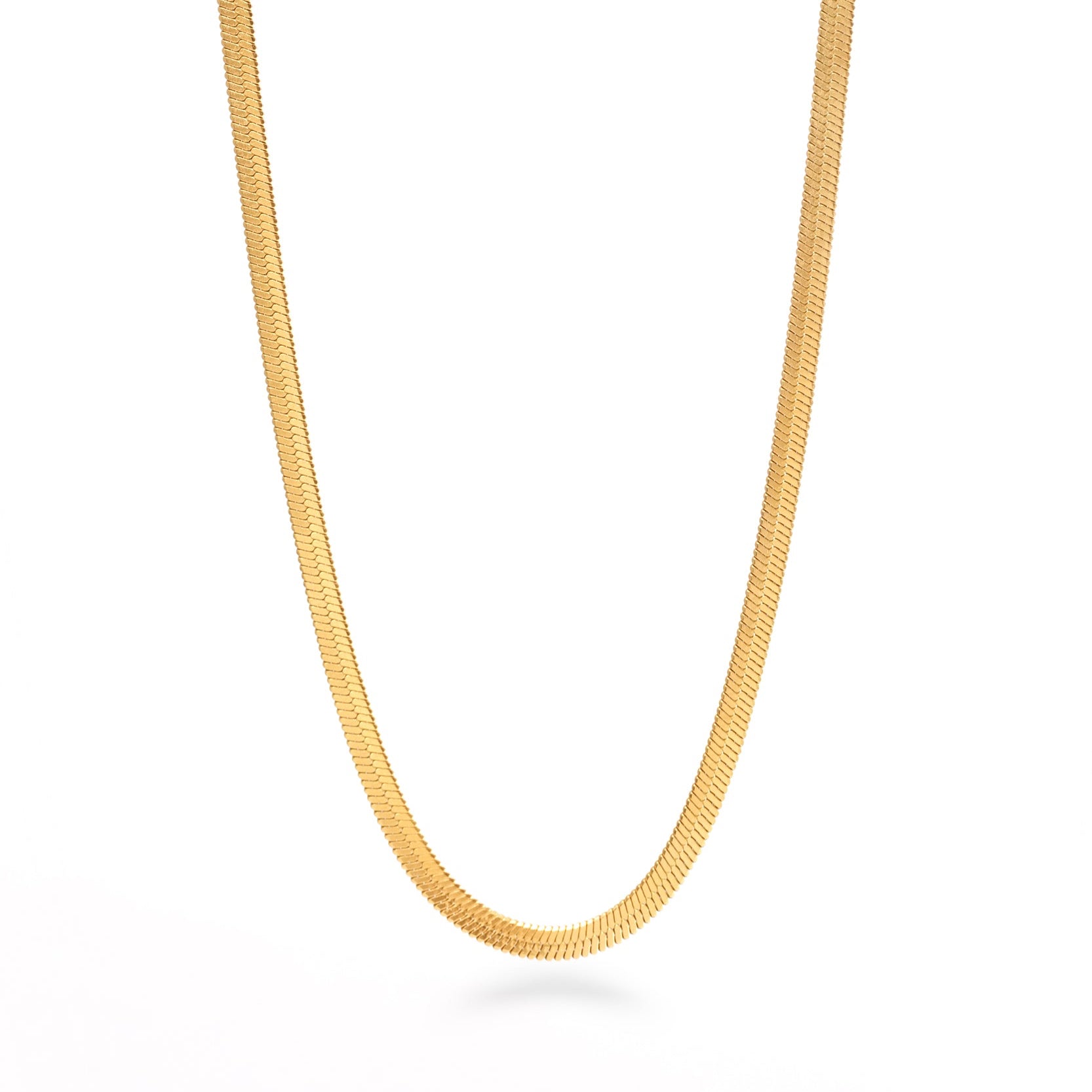 Flat Snake Chain in 18K Gold Plated and Stainless Steel