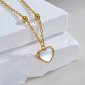 Shell Love Heart Necklace - Gold Plated
