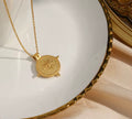 18k Gold Sun Compass Pendant Necklace