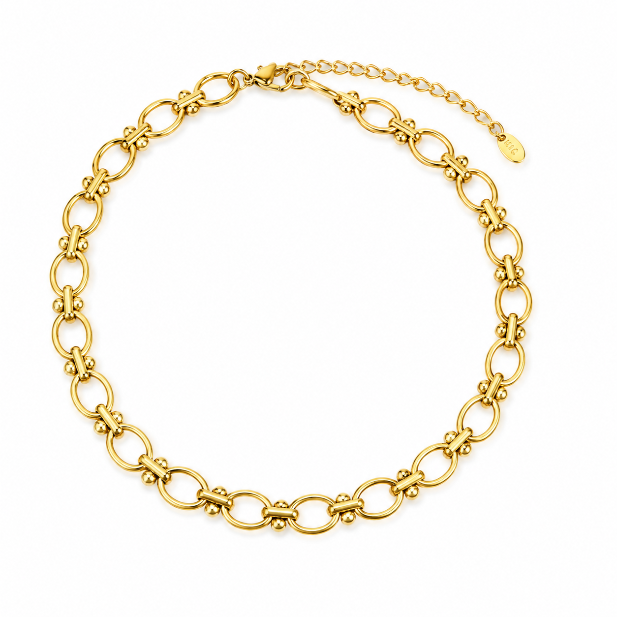 Orbital Chain Necklace 18k Gold PVD Plated