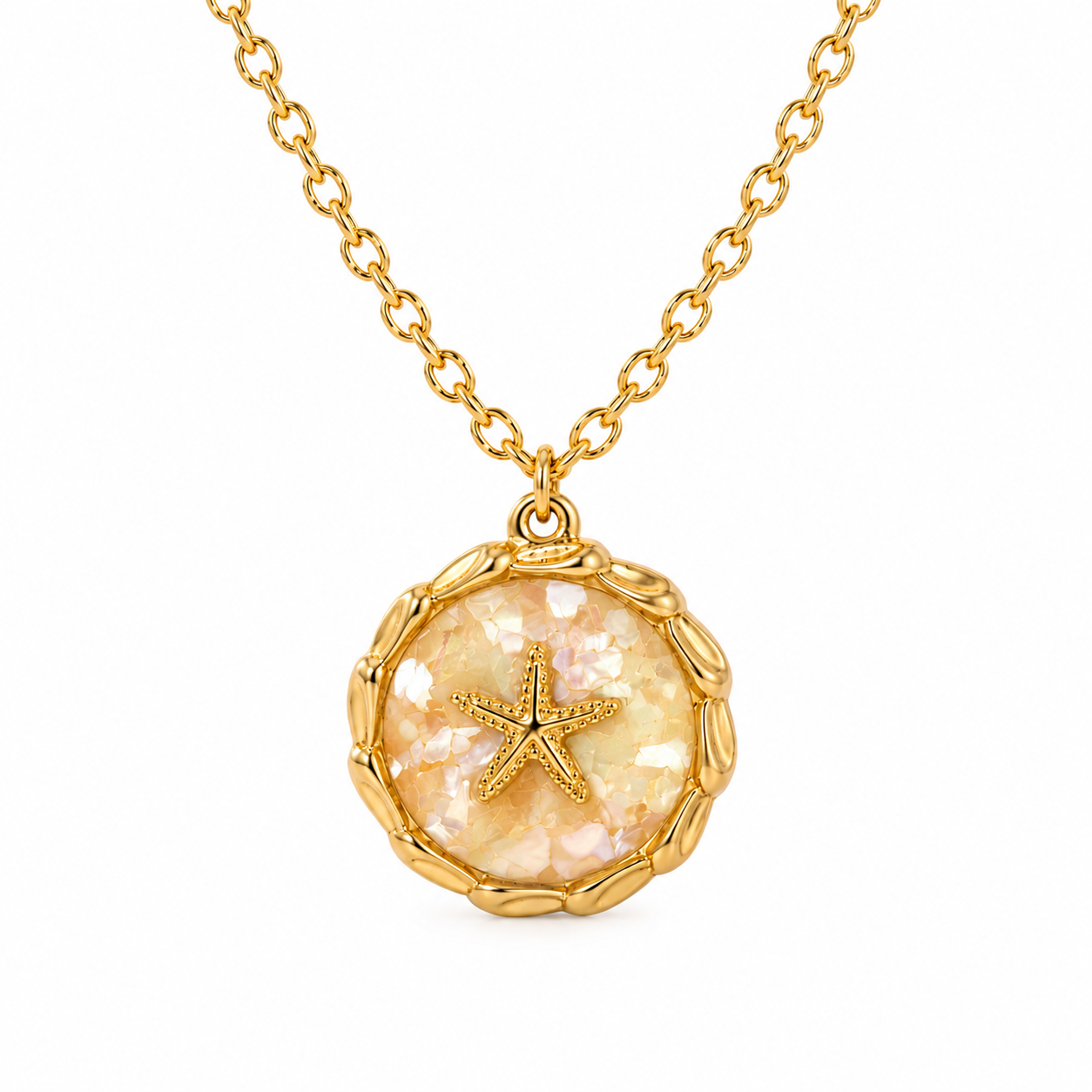 18k Plated Golden Starfish Pendant Necklace Summer 2026