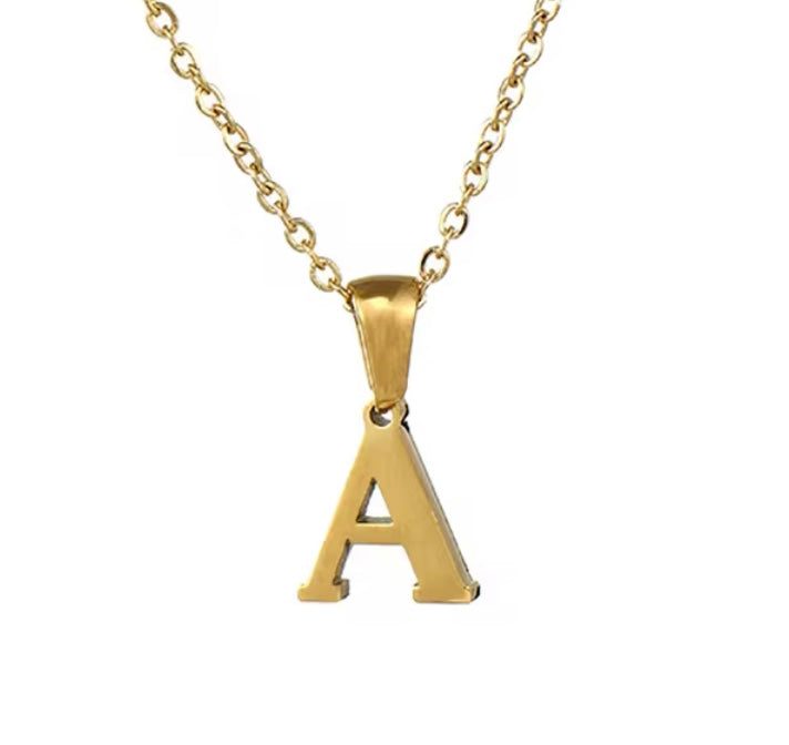 18k Gold Initial Letter Necklace