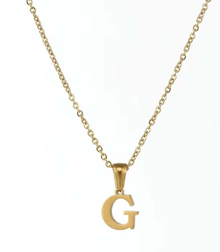 18k Gold Initial Letter Necklace