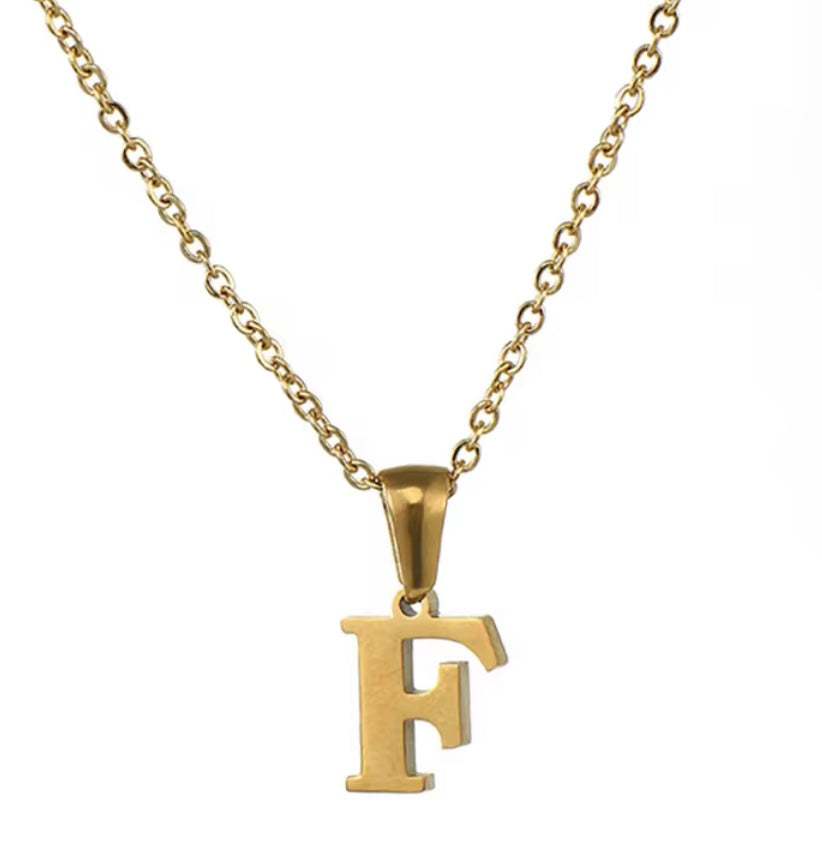 18k Gold Initial Letter Necklace