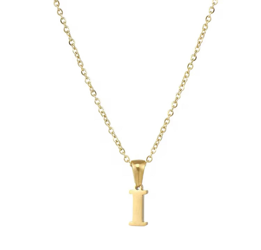 18k Gold Initial Letter Necklace