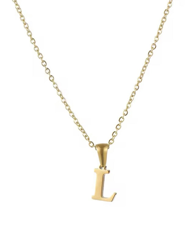 18k Gold Initial Letter Necklace