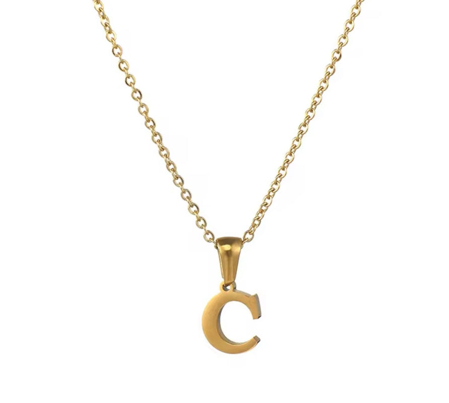 18k Gold Initial Letter Necklace