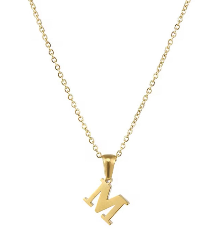 18k Gold Initial Letter Necklace