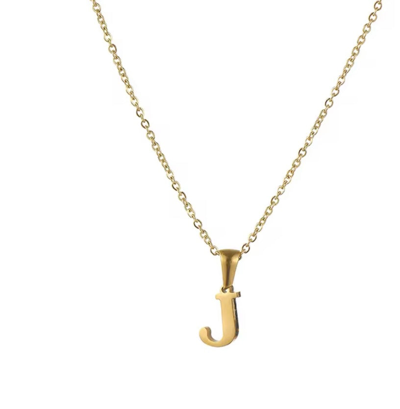 18k Gold Initial Letter Necklace