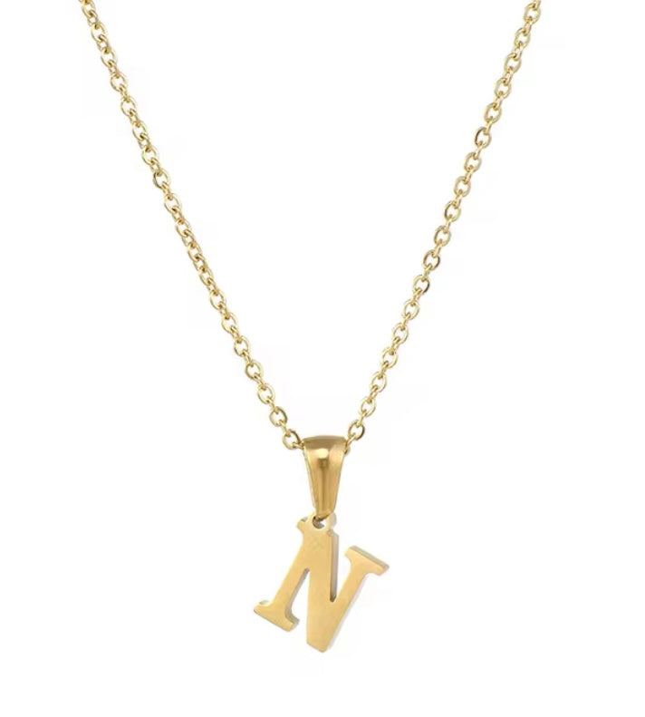 18k Gold Initial Letter Necklace