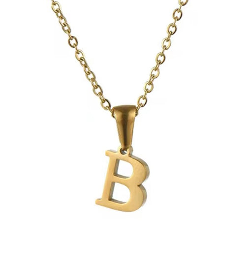 18k Gold Initial Letter Necklace