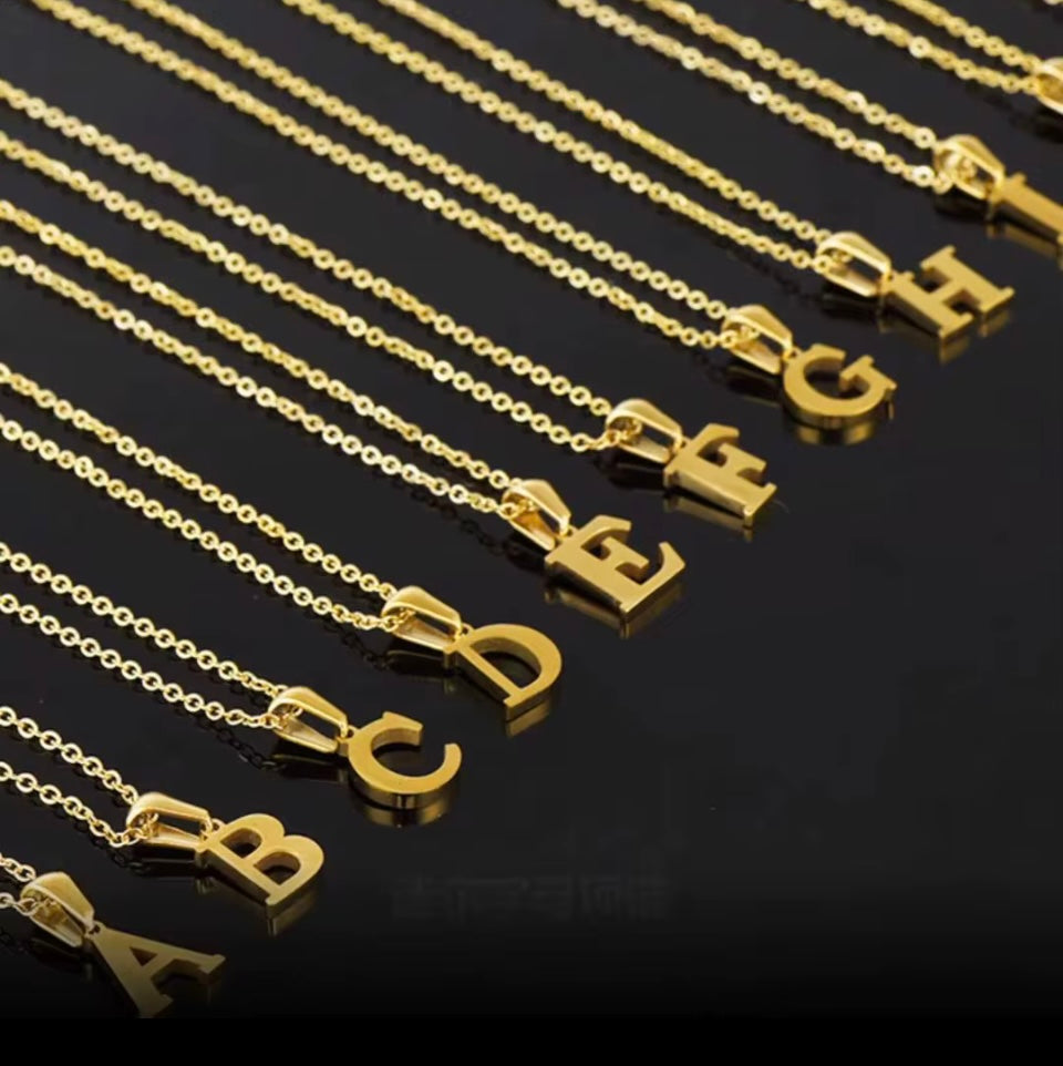 18k Gold Initial Letter Necklace