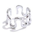 Wave Cuff Ring Stainless Steel
