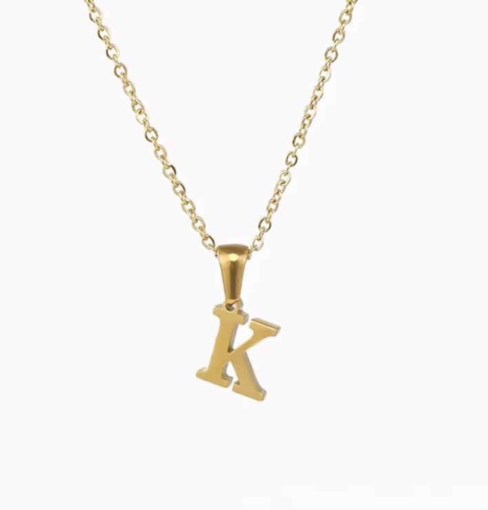 18k Gold Initial Letter Necklace