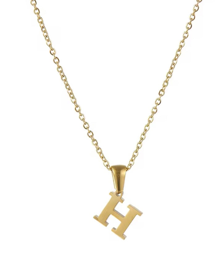 18k Gold Initial Letter Necklace