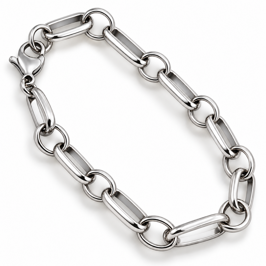 Oval Wide Loop Bracelet 316L Stainless Steel
